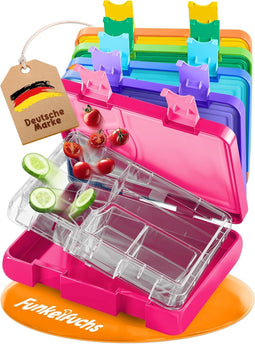 Funkelfuchs® Kinderen Lunchbox - 800ml - Lekvrij en Vaatwassergeschikt - Roze