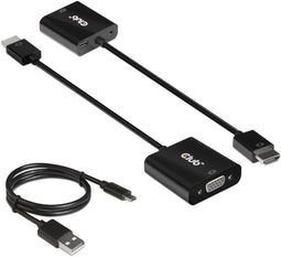 Club 3D CAC-1302 - HDMI naar VGA Kabel - 0,5 m - Zwart