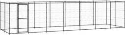 vidaXL - Hondenkennel - met - dak - 16,94 - m² - staal