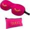 SMUG 3D Slaapmasker met Opbergzakje - 100% Verduisterend - Ergonomisch Oogmasker - Wink Print, Fel Roze
