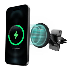 Mobilize MagSafe Telefoonhouder Auto Ventilatierooster | Mobilize Wireless Charge Magnetisch Universeel - Zwart