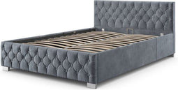 Juskys Nizza - Gestoffeerd Bed - LED Verlichting Bedlade - 120 x 200 cm - Grijs