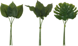 J-Line bloem Philodendron Bundel - kunststof - groen - 3 stuks
