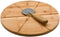 Bamboe Snijplank met Pizzasnijder - Snijplank met Pizzasnijder - 32.5x32.5x1.5 - Pizzaplaat
