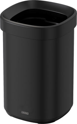 DESQ® Prullenbak 20 liter - Onzichtbare afvalzak bevestigingsring - Papierbak - Kantoor prullenbak - Metaal - Dutch Design - Zwart