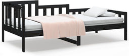 vidaXL - Slaapbank - 90x200 - cm - massief - grenenhout - zwart