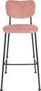 Zuiver Benson Barkruk - Zithoogte 75 Cm - Set Van 2 - Stof Roze - Zwart Metalen Frame