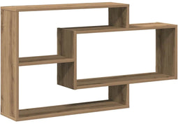 vidaXL - Wandschap - 104x20x58,5 - cm - bewerkt - hout - artisanaal - eikenkleurig