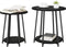 vidaXL - Salontafel - Set - van - 2 - - - Zwart - Eikenhout - en - Metaal