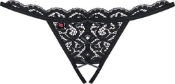 Obsessive Openkruis string kant– Erotische Lingerieset – Maat S/M – Zwart