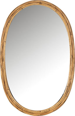 J-Line spiegel Ovalo - jute/glas - naturel - 61.5 x 95 cm