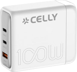 Celly ProPower PowerStation - 100W Powerbank geschikt voor o.a. iPhone en Samsung - 3 outputs - Wit