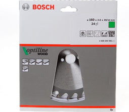 Bosch Optiline Wood - Cirkelzaagblad - 160 mm - 24 tanden (1 stuk)