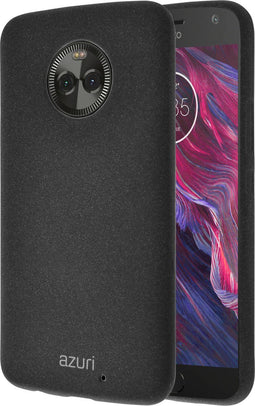 Azuri Motorola Moto X4 - Back Cover - Zand textuur - Zwart