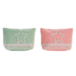 Toilettas DKD Home Decor Beige Koraal Munt Mediterrane (25 x 7 x 15 cm) (2 Stuks)