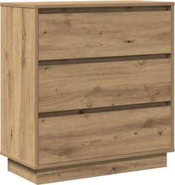 vidaXL - Nachtkastje - met - LED - Artisan - Eik - 71x34,5x75 - cm - Gefabriceerd - Hout