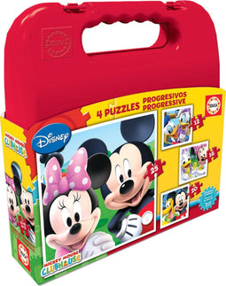 Set van 4 Puzzels Disney Mickey Mouse Progressive Educa (12-16-20-25 pcs)