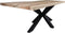 Rechthoekige eettafel - 240x80-100x78 - Naturel/zwart - Munggur/metaal