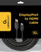 Gembird CC-DP-HDMI-10M - Kabel - 10 m HDMI naar DisplayPort - Zwart