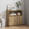 vidaXL - Dressoir - met - LED - Artisan - Eiken - 71x34,5x75 - cm - Gelaagd - Hout