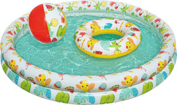 Bestway Zwembad met Zwemband en Strandbal - Opblaasbad - Zwembadje Peuter - Set van 3 - ⌀ 120cm