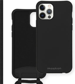 iMoshion Hoesje Geschikt voor iPhone 12 Pro Max Hoesje Met Koord - iMoshion Color Backcover met afneembaar koord - Zwart