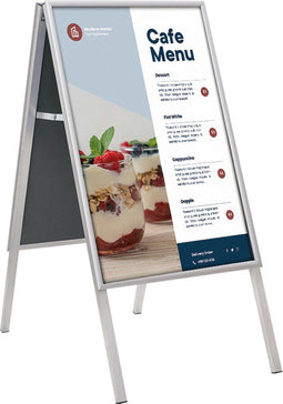 Europel Stoepbord - Kliklijst A1 formaat - 59,4 x 84 cm - 25 mm frame - Dubbelzijdige presentatie - Spatwater bestendig - Gemakkelijk op te bergen