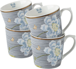 Laura Ashley Heritage Collectables Mokken set van 4 - Midnight Pinstripe - 32 cl.