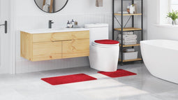 vidaXL - 3-delige - badmatset - rood - polypropyleen - antislip