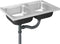 vidaXL - Gootsteen - dubbele - bakken - 800x500x155 - mm - roestvrij - staal - zilver