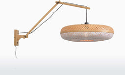 GOOD&MOJO Wandlamp Palawan - Bamboe/Wit - 105x60x55cm - Binnen Scandinavisch,Bohemian