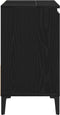 vidaXL - Wasbakkast - Zwart - Eiken - 65x33x60 - cm - Bewerkt - Hout