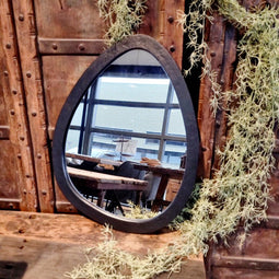 Benoa Large Black Egg-shaped Mirror