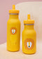 Trixie Drinkfles - Mr. Lion - RVS Waterfles voor kinderen - 500ml - Lekvrije Fles - Geel - Leeuw