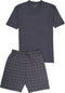 Schiesser Heren Shortama - Korte broek - V-hals - Antraciet - Maat S