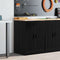 vidaXL - Garagekast - 60x51x85 - cm - massief - grenenhout - zwart