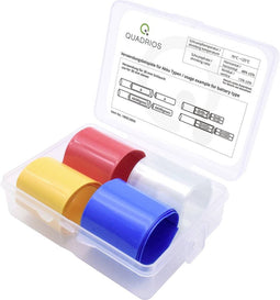 Quadrios 1905CA056 Accukrimpkous zonder lijm Transparant, Blauw, Geel, Rood 19 mm 10 mm Krimpverhouding:2:1 4 onderdele