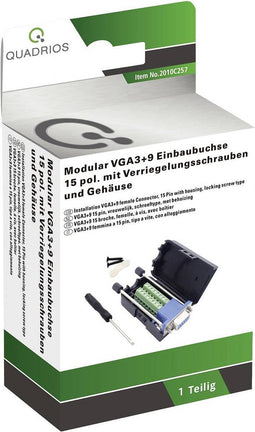 Quadrios 2010C257 VGA-connector Bus, recht Aantal polen: 15 Zwart 1 set(s)