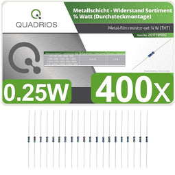 Quadrios 201711P002 Metaalfilmweerstand assortiment 400 stuk(s)