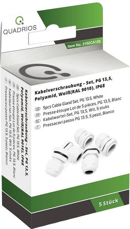 Quadrios 2102CA125 Wartel assortiment PG13.5 PA66 Wit 1 set(s)
