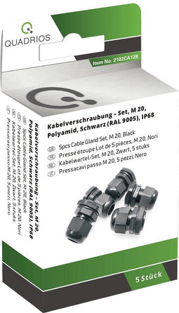 Quadrios 2102CA128 Wartel assortiment M20 PA66 Zwart 1 set(s)