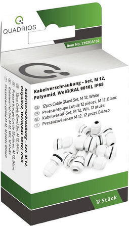 Quadrios 2102CA132 Wartel assortiment M12 PA66 Wit 1 set(s)