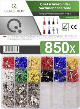 Quadrios 22C423 Assortiment kabelschoenen 0.5 mm² - 6 mm² Rood, Blauw, Geel, Groen, Wit, Transparant 1 set(s)