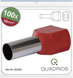 Quadrios 22C440 Dubbele adereindhulzen 10 mm² Deels geïsoleerd Rood 1 set(s)