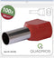 Quadrios 22C440 Dubbele adereindhulzen 10 mm² Deels geïsoleerd Rood 1 set(s)