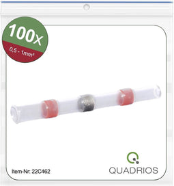 Quadrios 22C462 Stootverbinder Met krimpkous 0.5 mm² 1.0 mm² Volledig geïsoleerd Rood 1 set(s)