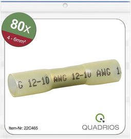 Quadrios 22C465 Stootverbinder Met krimpkous 4 mm² 6 mm² Volledig geïsoleerd Geel 1 set(s)