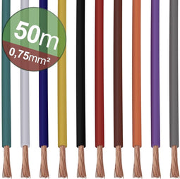 Quadrios 22CW005 Assortiment draden 1 x 0.75 mm² Wit, Blauw, Bruin, Oranje, Groen, Geel, Grijs, Violet, Zwart, Rood 1 s