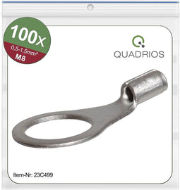 Quadrios 23C499 Ringkabelschoen Dwarsdoorsnede (max.): 1.5 mm² Gat diameter: 8.5 mm Ongeïsoleerd 100 stuk(s)