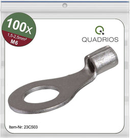 Quadrios 23C503 Ringkabelschoen Dwarsdoorsnede (max.): 2.5 mm² Gat diameter: 6.5 mm Ongeïsoleerd 100 stuk(s)